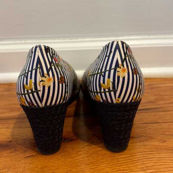 Pancaldi for Diane B. Striped Floral Heels - Picture 3 of 4